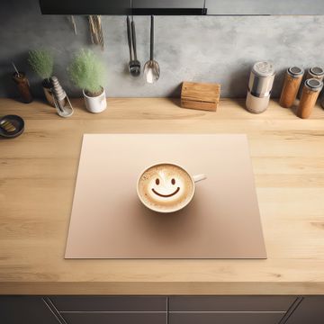 Protector de inducción - Café - Espuma de leche - Sonrisa - Beige