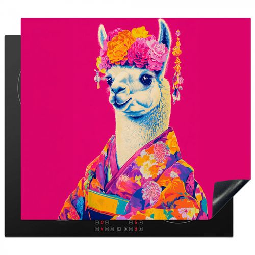 Protector de placa de induccion - Lama - Kimono - Corona de flores - Rosa vivo