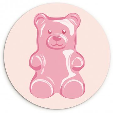 Cuadro redondo - Oso - Rosa - Caramelo