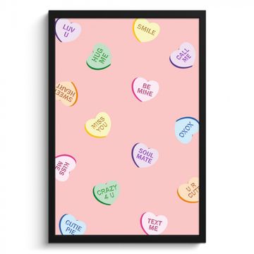 Cuadros enmarcados - Corazón - Caramelo - Pastel - Texto