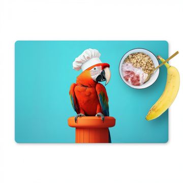 Salvamanteles - Guacamayo - Gorro de cocinero - Pedestal - Divertido