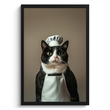 Gato - Ropa de cocinero - Negro - Blanco