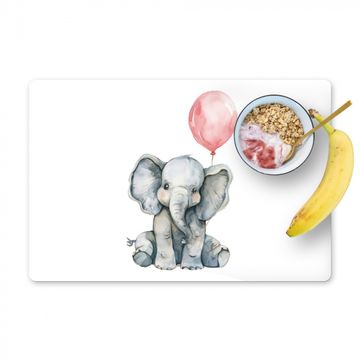Salvamanteles - Elefante - Bebé animal - Globo rosa