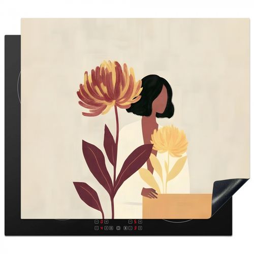 Protector de placa de induccion - Mujer - Minimalista - Flor
