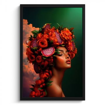 Cuadros enmarcados - Mujer - Frutas de bebidas - Rosas