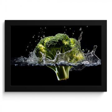 Cuadros enmarcados - Brócoli - Verde - Agua - Negro