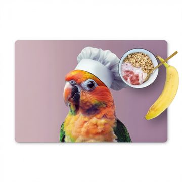 Salvamanteles - Loro - Gorro de cocinero - Curioso - Ave
