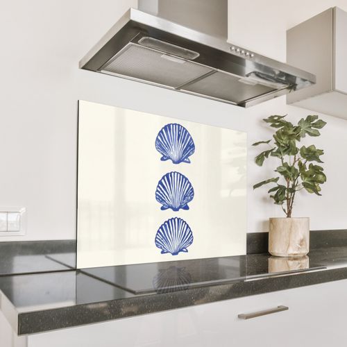 Salpicaderos de cocina - Conchas - Azul - Patrón