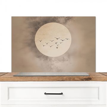Salpicaderos de cocina - Pájaro - Beige - Japandi