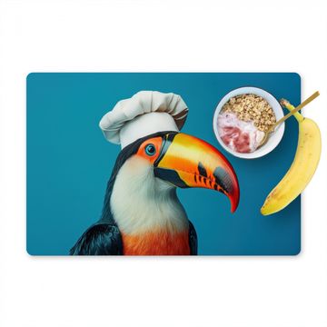 Salvamanteles - Tucán - Loro - Ave - Gorro de cocinero