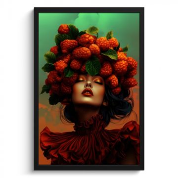 Cuadros enmarcados - Mujer - Frambuesas - Hojas