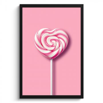 Caramelo - Piruleta - Corazón - Rosa