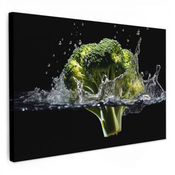 Lienzos decorativos - Brócoli - Verde - Agua - Negro
