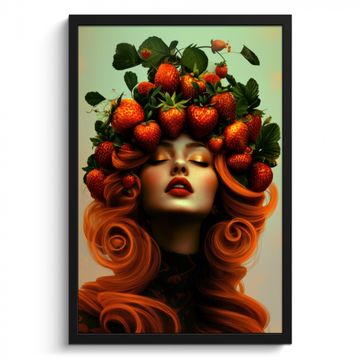 Cuadros enmarcados - Mujer - Fresas - Corona