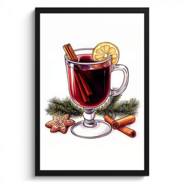 Cuadros enmarcados - Vino - Bebida - Gluhwein - Invierno - Ilustración - Navidad