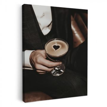Lienzos decorativos - Corazón - Cóctel - Espresso Martini - Mano