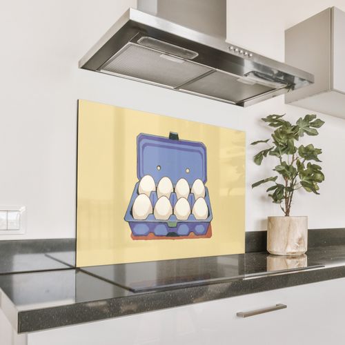 Salpicaderos de cocina - Huevos - Caja - Minimalista - Azul