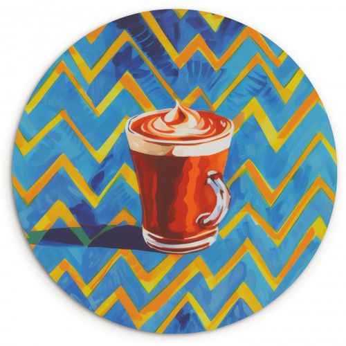 Cuadro redondo - Taza - Café - Zigzag - Nata montada