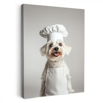 Lienzos decorativos - Perro - Blanco - Cocinero