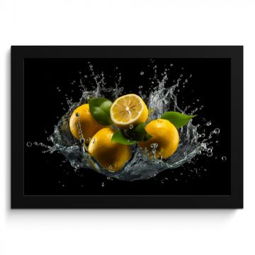Cuadros enmarcados - Limón - Fruta - Amarillo - Negro