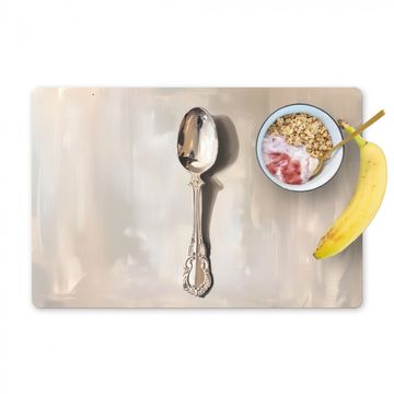 Salvamanteles - Cuchara - Pintura - Plata