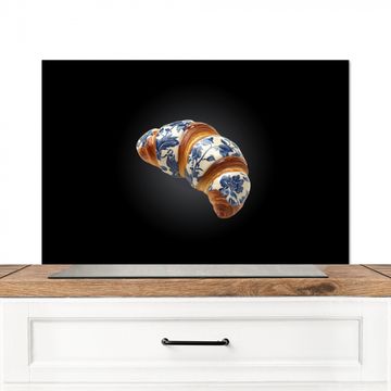 Salpicaderos de cocina - Croissant - Motivo floral - Azul de Delft