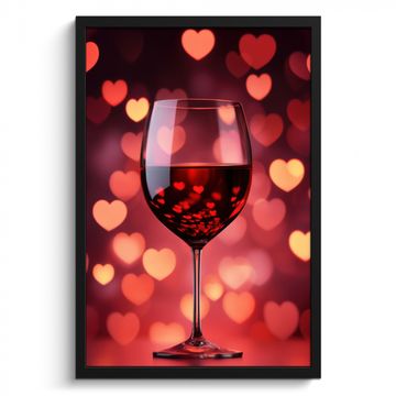 Cuadros enmarcados - Tinto - Vino - Corazones