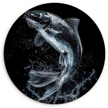 Cuadro redondo - Peces - Koi - Negro - Agua