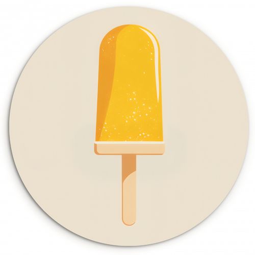 Cuadro redondo - Naranja - Palo - Helado de agua