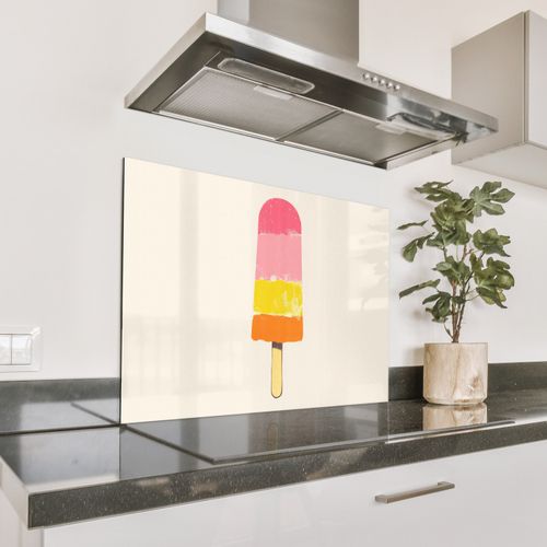 Salpicaderos de cocina - Helado de agua - Retro - Stick - Rosa