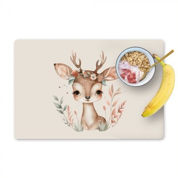Salvamanteles - Ciervo - Bohemia - Flores - Animales del bosque
