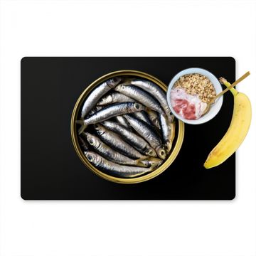 Salvamanteles - Sardinas - Pescado - Redondo - Negro