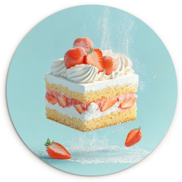 Cuadro redondo - Nata montada - Tarta - Azul - Alimentos