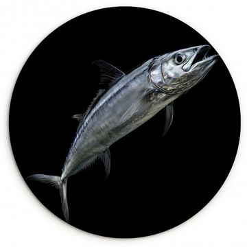 Cuadro redondo - Caballa - Pescado - Negro
