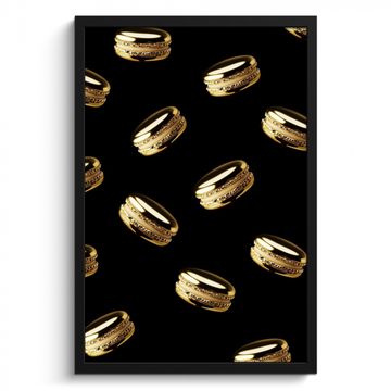 Cuadros enmarcados - Macarrones - Patrón - Oro - Negro
