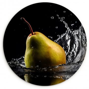 Cuadro redondo - Pera - Fruta - Agua - Negro