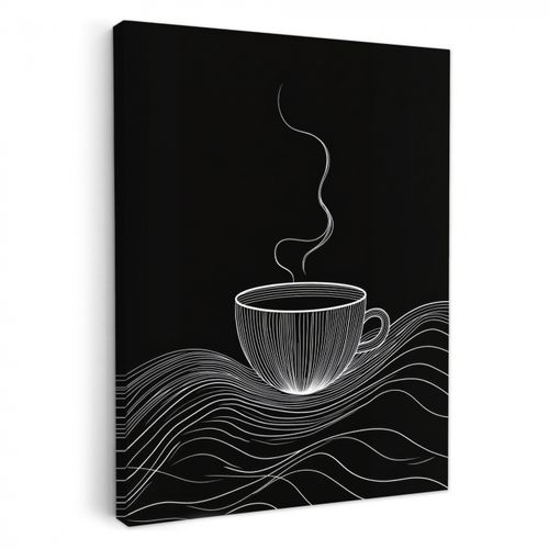 Dibujo lineal - Taza de café - Negro