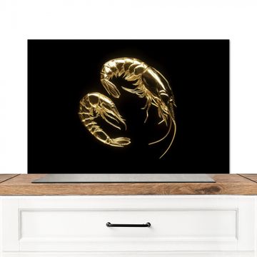 Salpicaderos de cocina - Camarones - Negro - Oro - Animales