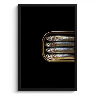Cuadros enmarcados - Sardinas - Lata - Negro - Pescado
