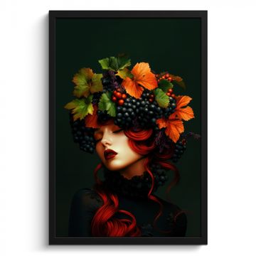 Cuadros enmarcados - Mujer - Rojo - Verde - Uvas