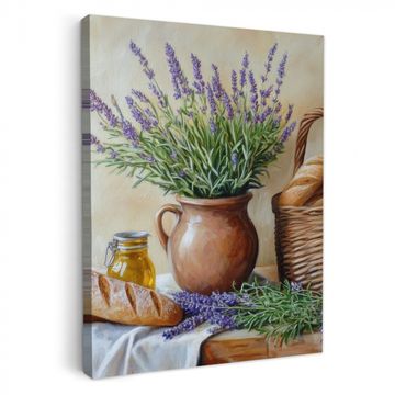 Lienzos decorativos - Lavanda - Pan - Naturaleza muerta