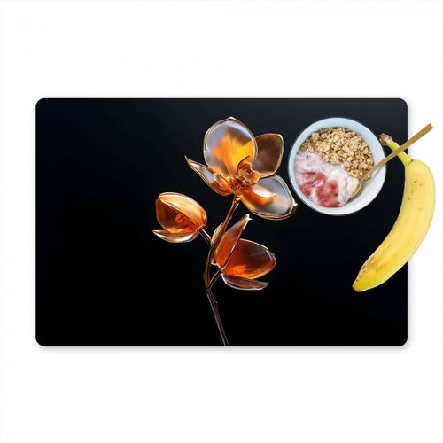 Salvamanteles - Flor - Orquídea - Naranja