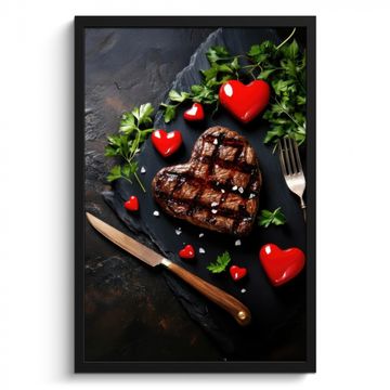 Cuadros enmarcados - Bistec - Corazón - Cubiertos