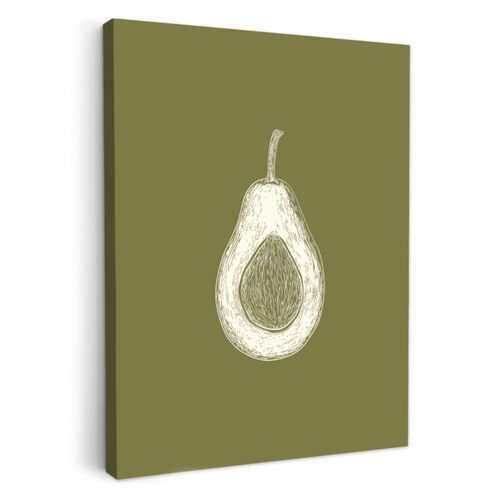 Lienzos decorativos - Aguacate - Minimalista - Ilustración - Verde