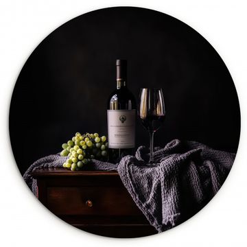 Cuadro redondo - Uva - Vino - Tinto - Mesa