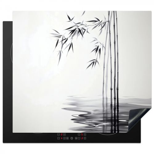 Protector de placa de induccion - Troncos de bambú - Agua - Minimalista - Blanco