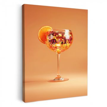 Lienzos decorativos - Bebida - Naranja - Purpurina - Disco