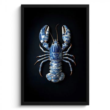Cuadros enmarcados - Langosta - Azul de Delft - Escudo - Resistente