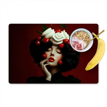 Salvamanteles - Mujer - Cerezas - Crema batida