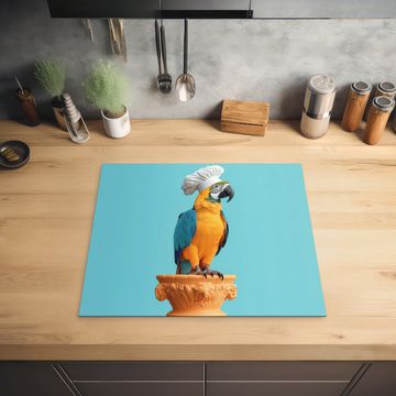 Protector de inducción - Loro - Gorro de cocinero - Divertido - Ave
